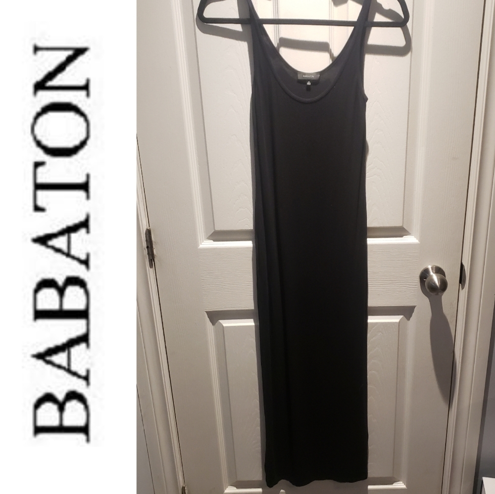 Babaton Black Round Neck Tank Maxi Dresss Size S